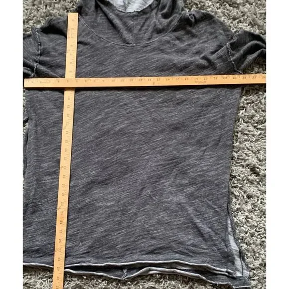 Free People Beach In A Hurry Hoodie Gray hooded BOHO SHIRT TOP sz O/S - Picture 5 of 9